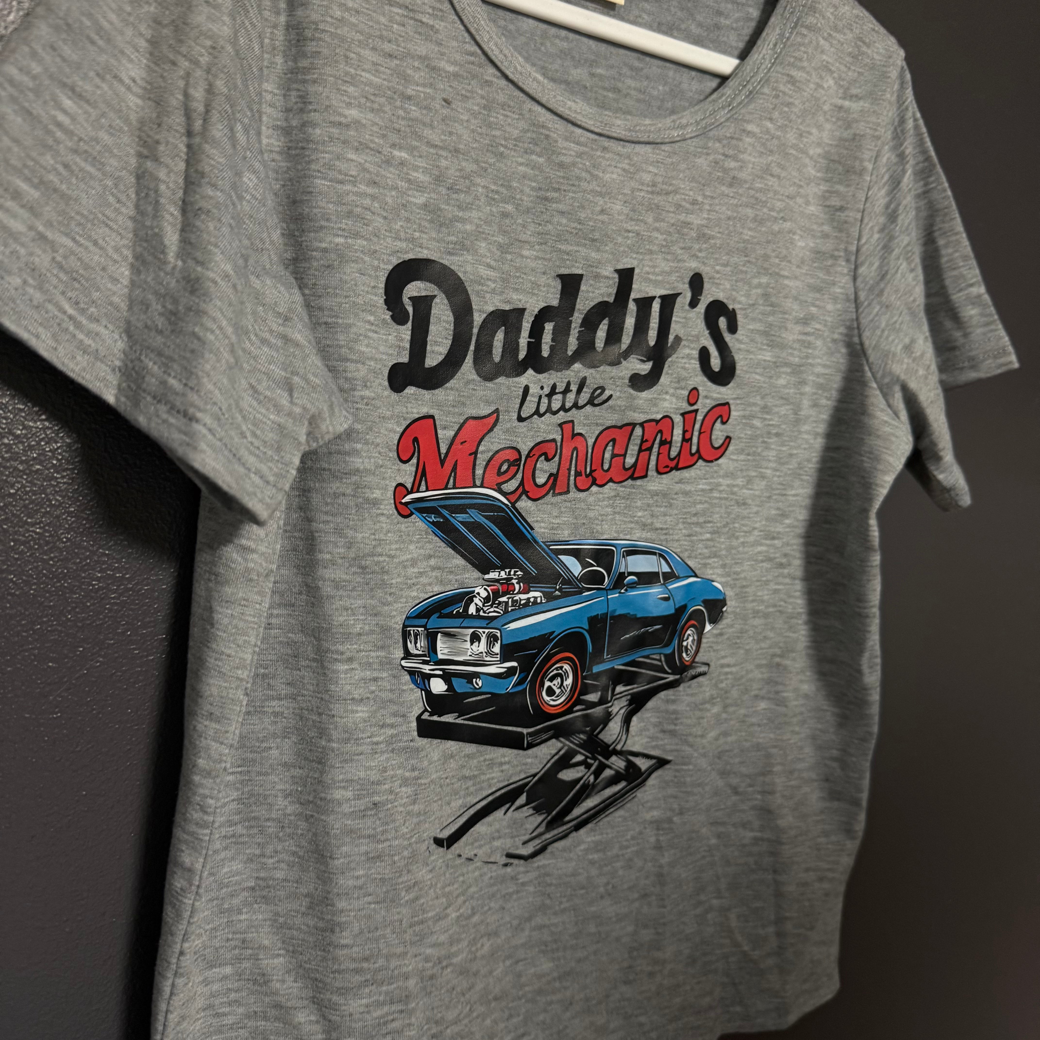 Kids " Daddys Little Mechanic" Tshirt